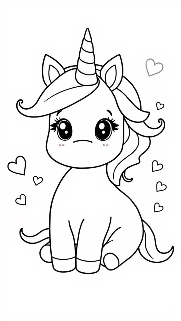 cute unicorn coloring page