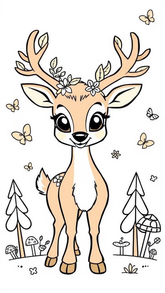 deer coloring page fun