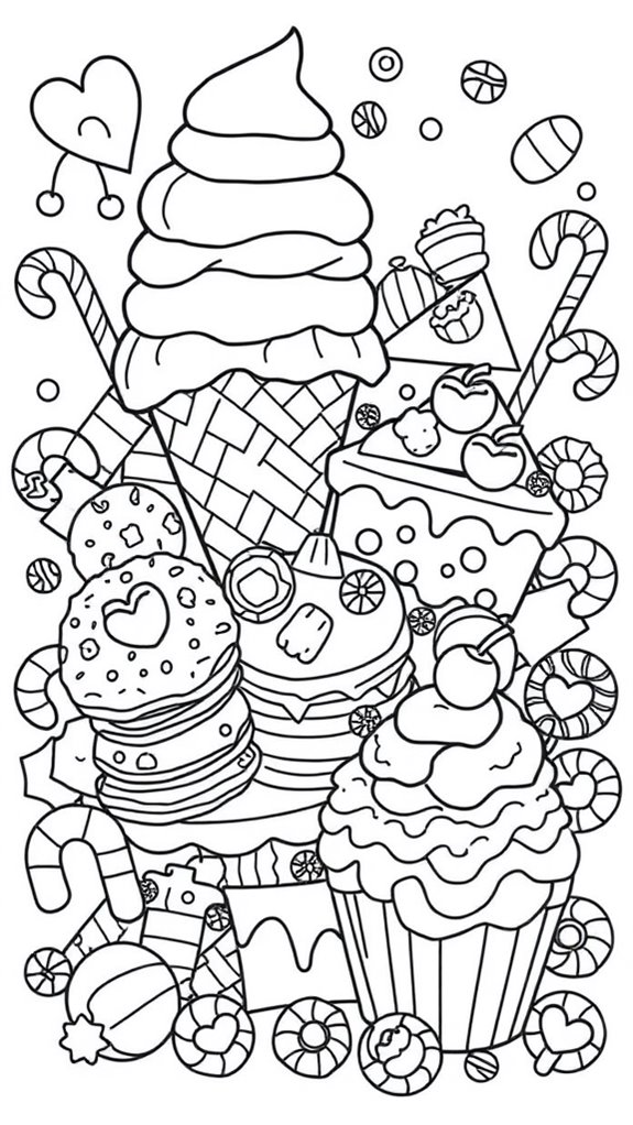 dessert themed coloring activity