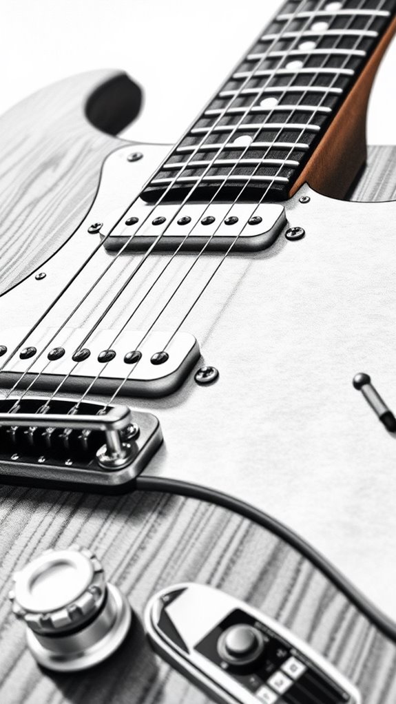 detailed electric guitar illustration