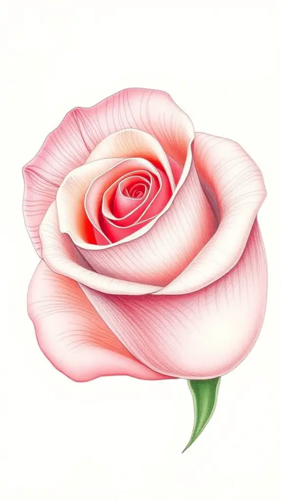 detailed rose petal illustration