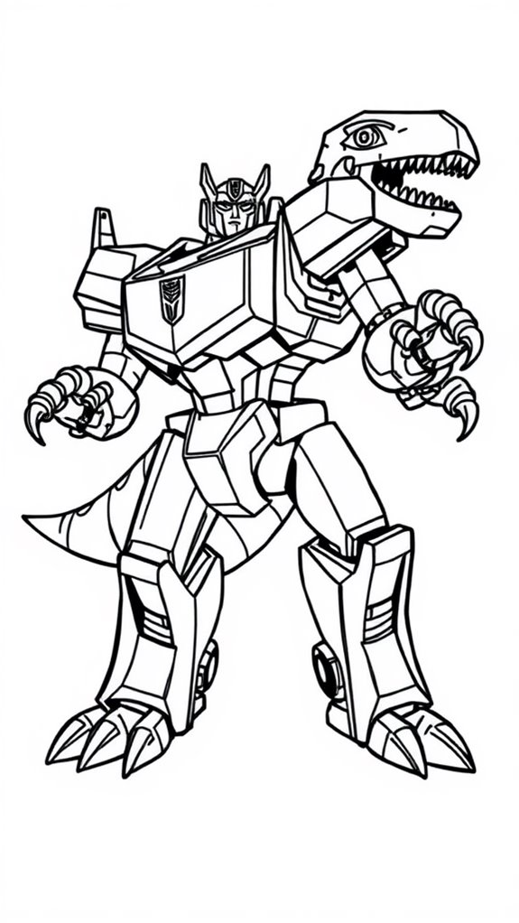 dinobot coloring page fun