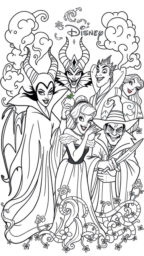 Disney Coloring World Villains Vibrant Printables For Creative Kids