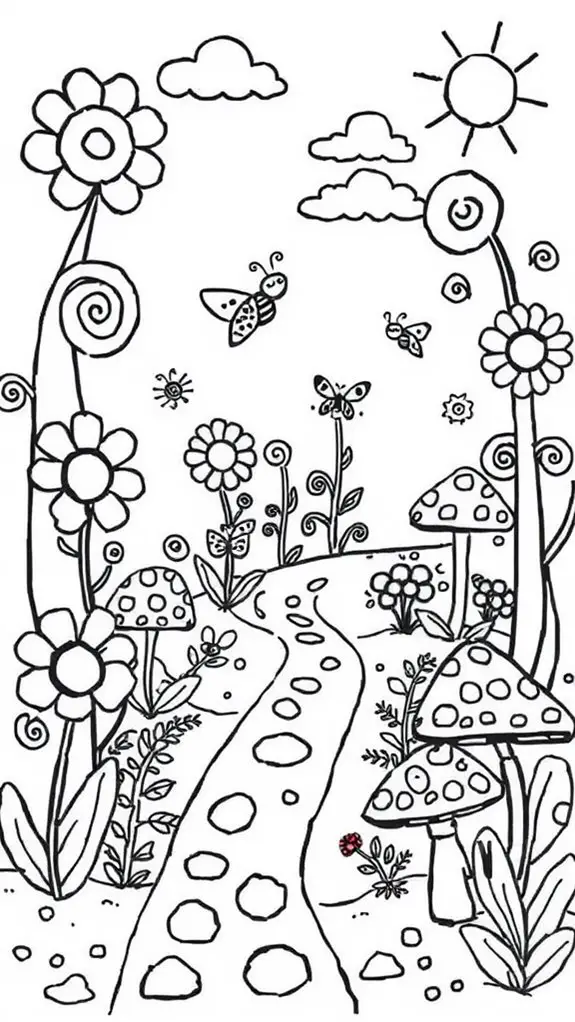 doodle garden coloring page