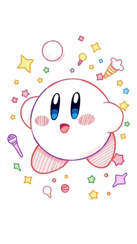 doodle of kirby character