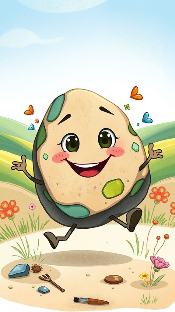 dynamic cartoon stone figure