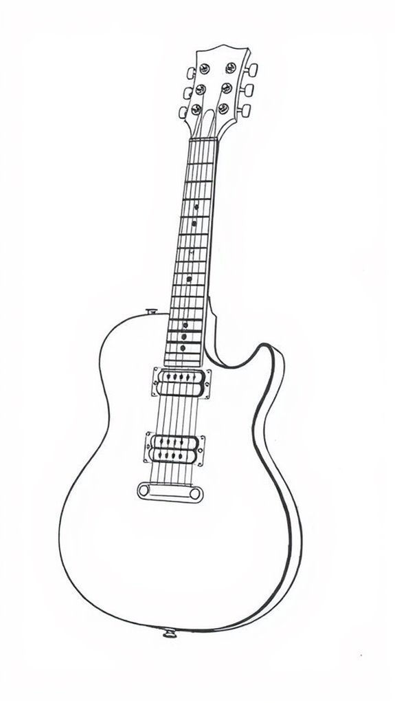 electric guitar line art