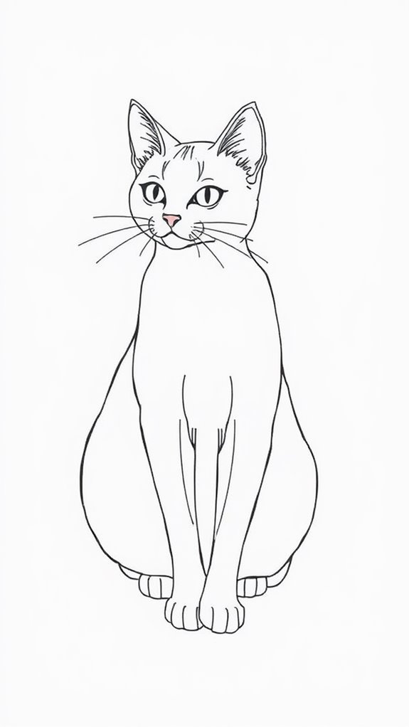 elegant single line feline illustration