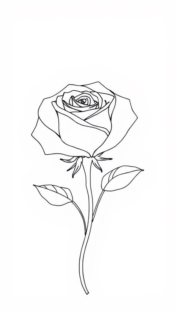 elegant single line rose