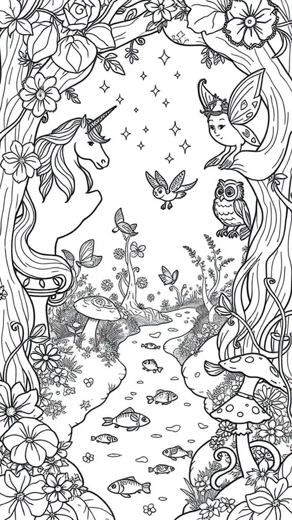 enchanting creatures coloring page