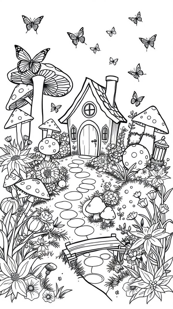enchanting fairy garden illustration