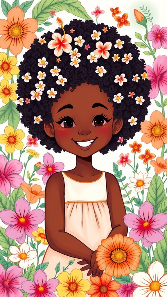 floral portrait of girl