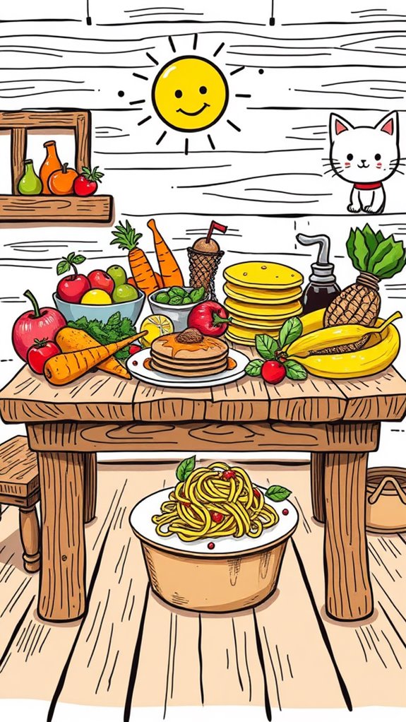 food themed doodle table art