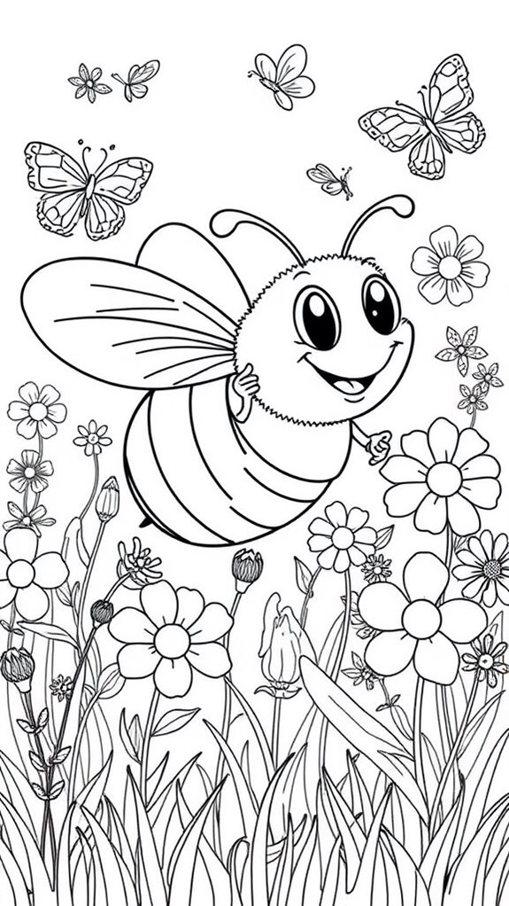 garden bee coloring page