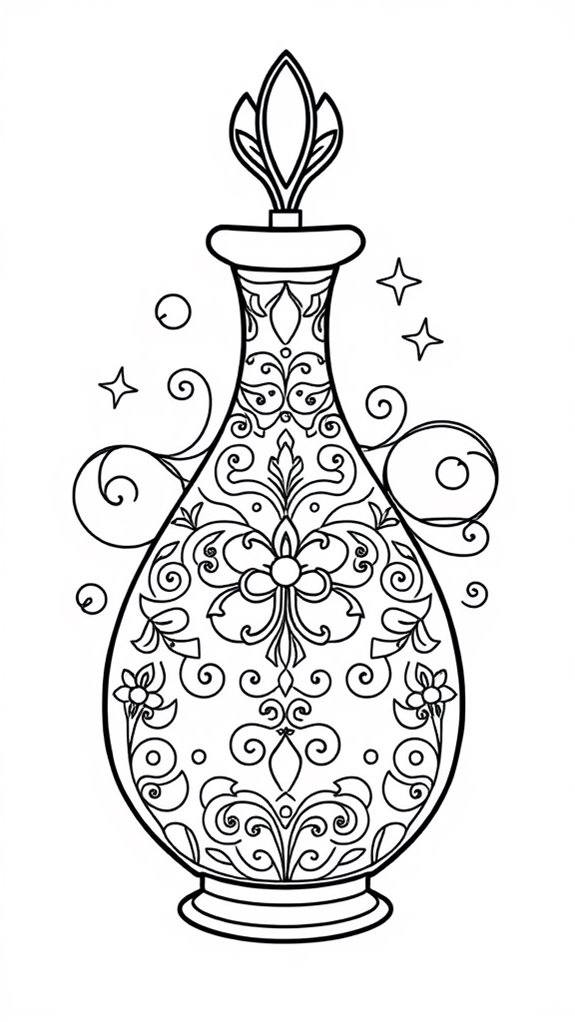 genie bottle coloring page