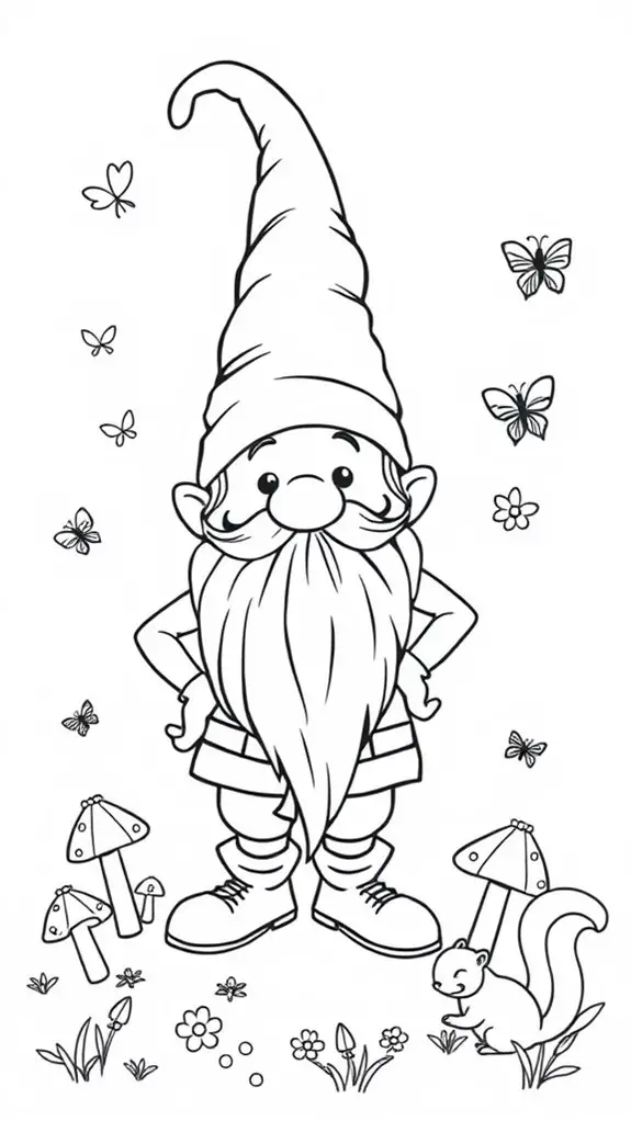 gnome themed coloring activity