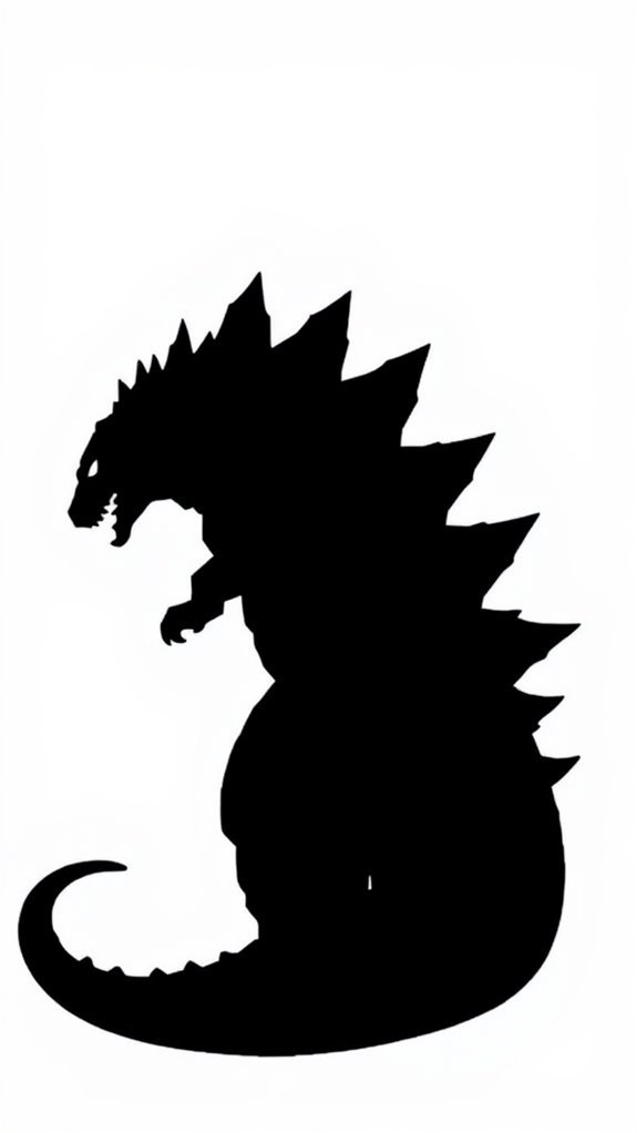godzilla silhouette coloring page