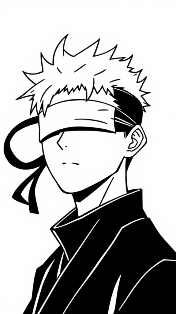 gojo minimalist coloring page