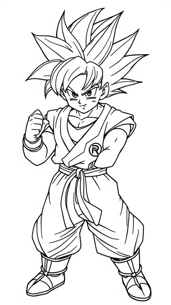 goku dragon ball coloring page