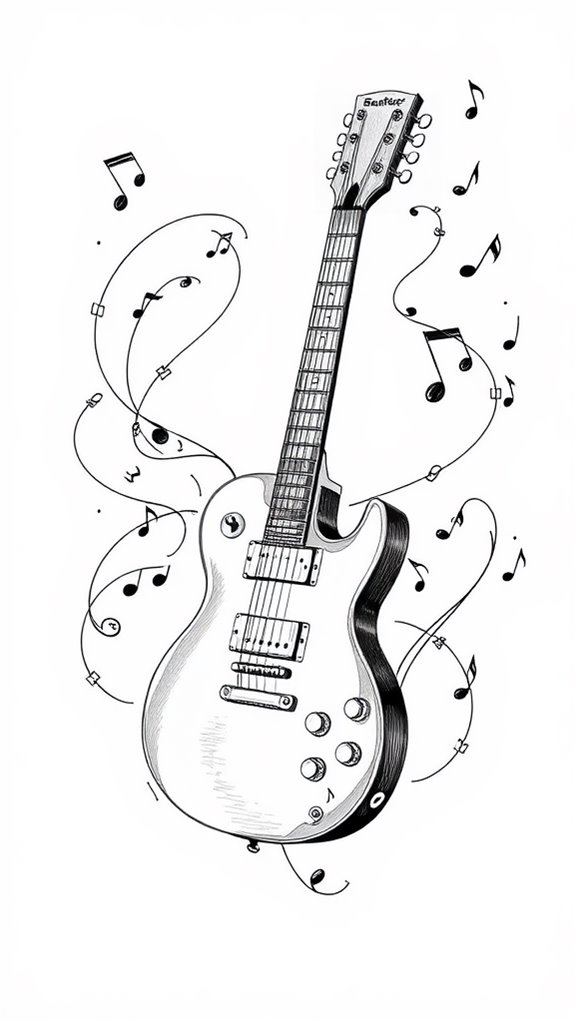 guitar notes artistic illustration