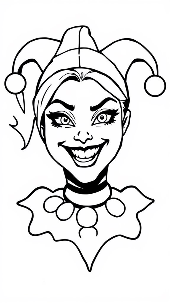 harley quinn coloring page