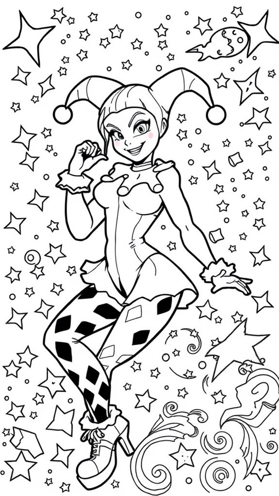 harley quinn coloring page