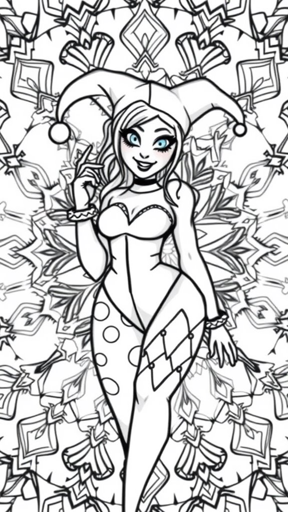 harley quinn mandala coloring
