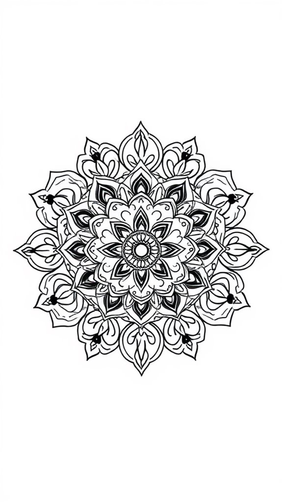 heart mandala coloring page