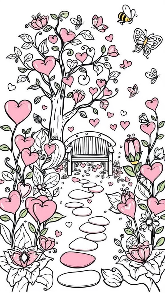 heart themed mother s day coloring