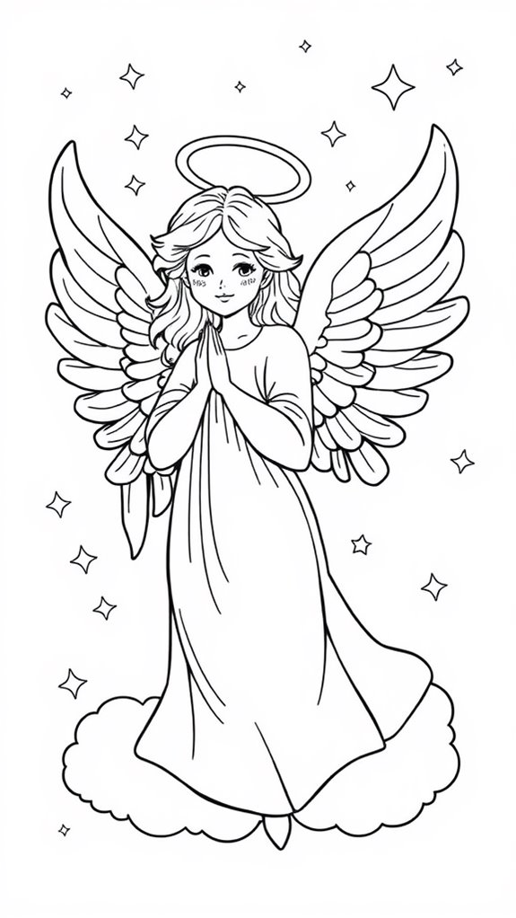heavenly angel coloring page