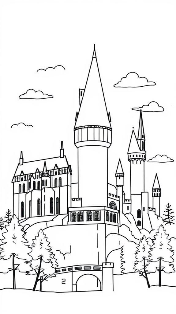 hogwarts castle coloring page