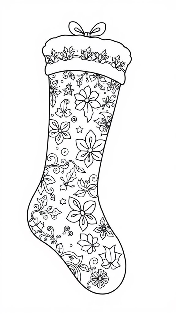 holiday stocking coloring page