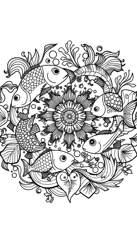 intricate fish mandala art