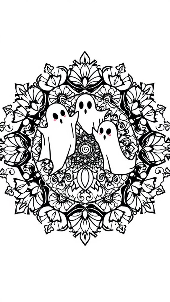 intricate mandala ghost design
