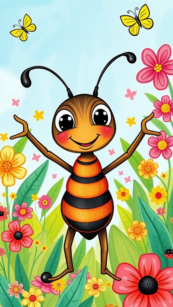 joyful ant illustration art