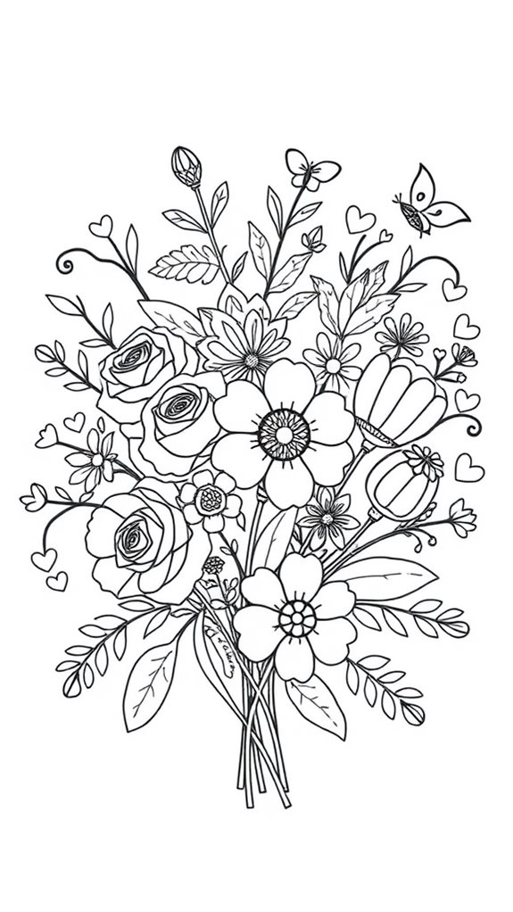 joyful flower coloring page