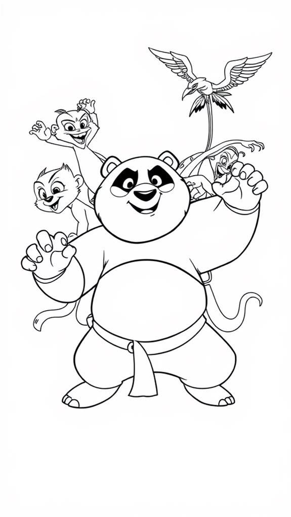 kung fu panda coloring page