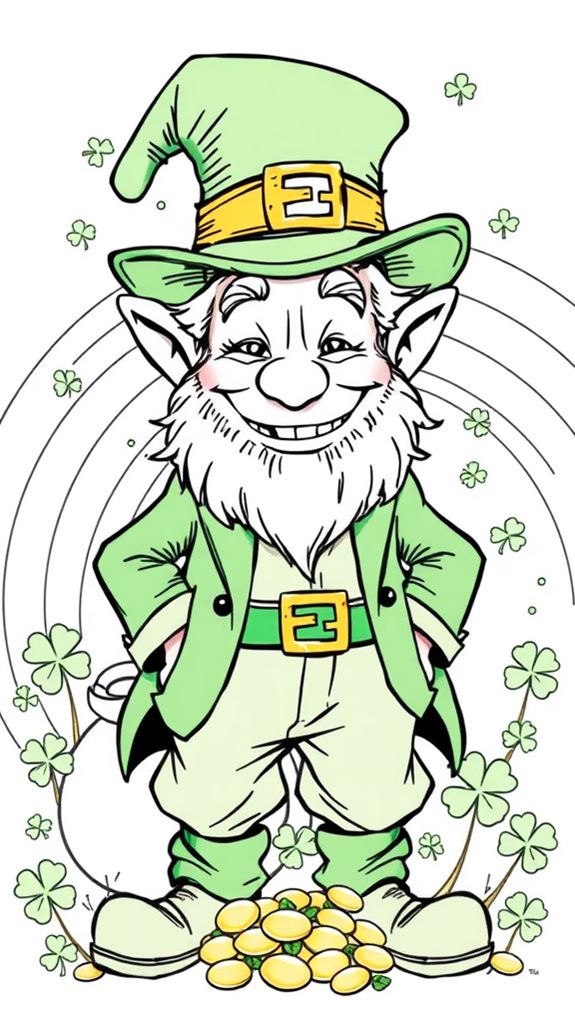 leprechaun sketch outline illustration