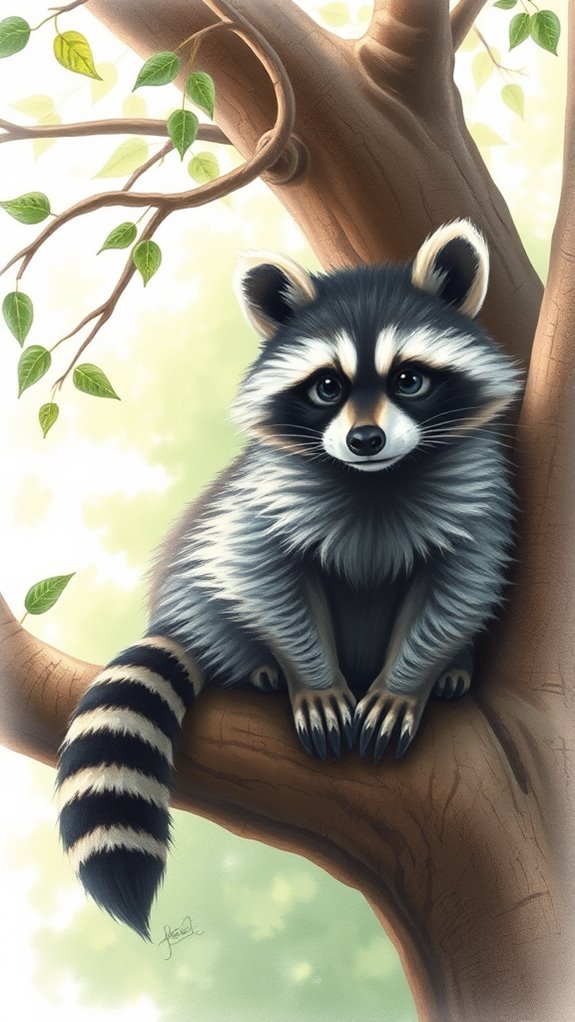 lifelike raccoon art creation