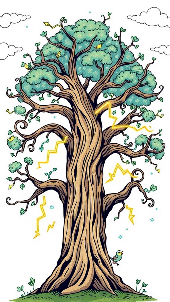 lightning doodle around tree