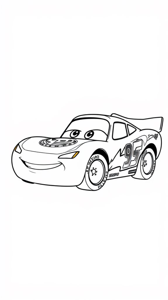lightning mcqueen outline art