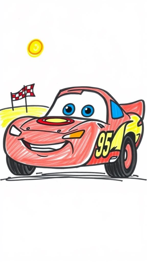 lightning mcqueen sketch tutorial