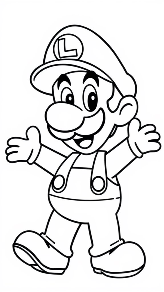 luigi coloring page design