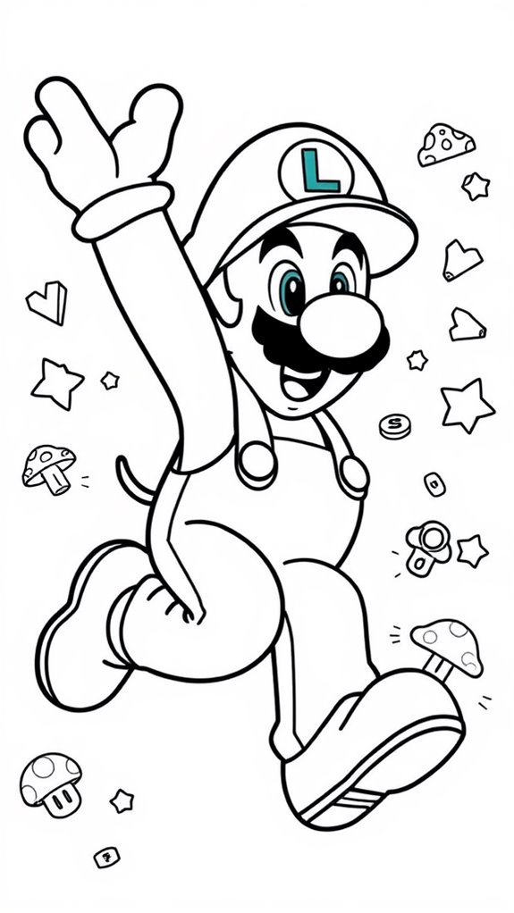 luigi s coloring page fun