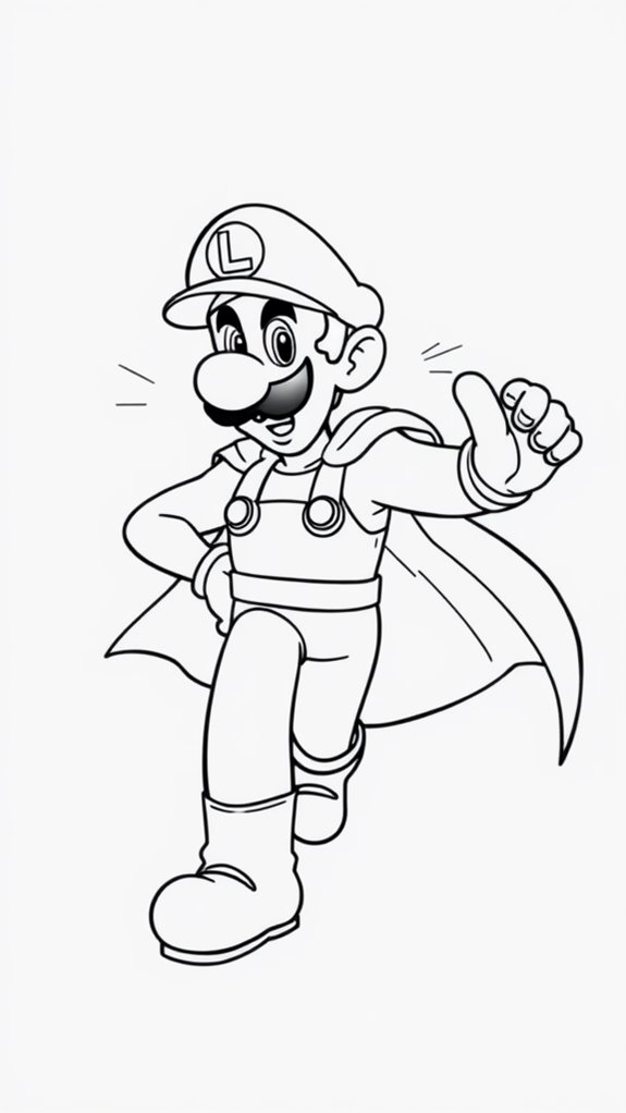 luigi superhero coloring page