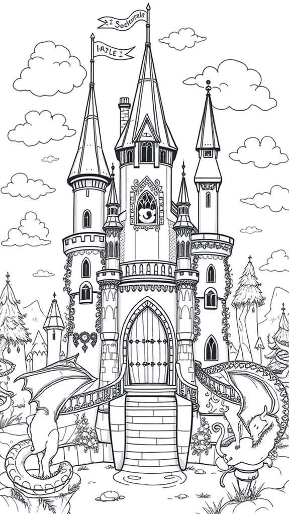 magical castle coloring fun