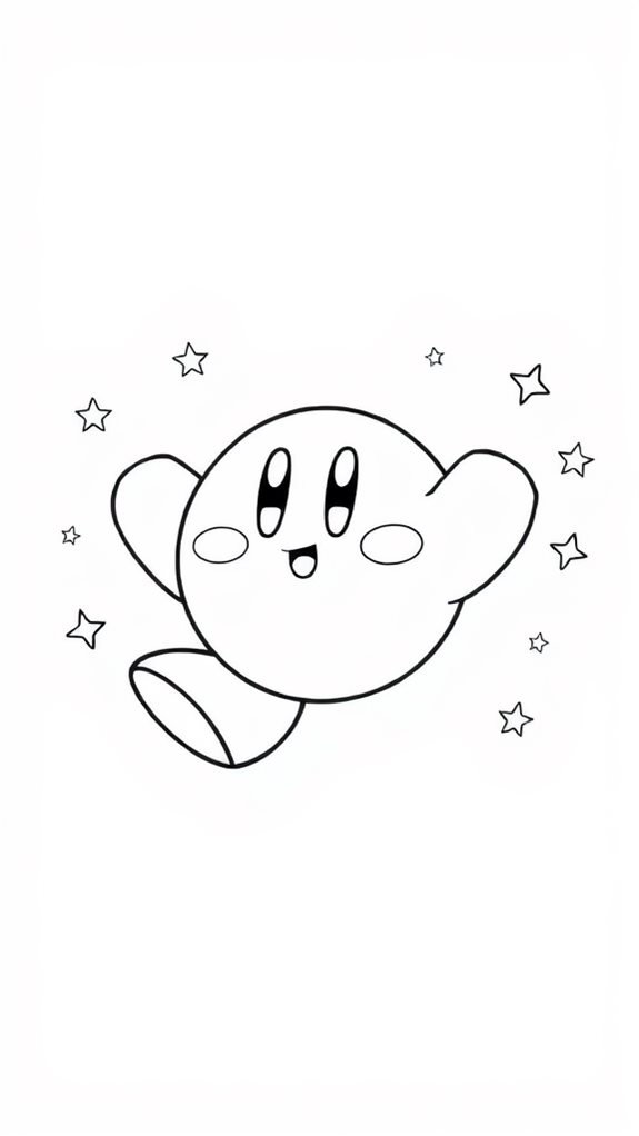 minimalist kirby outline sketch