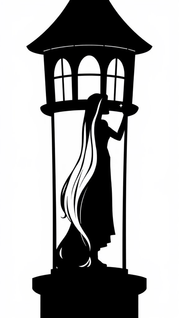minimalist rapunzel coloring page