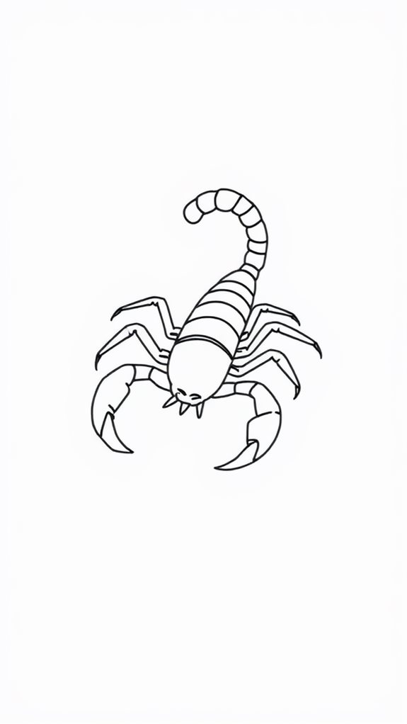 minimalist scorpion line art