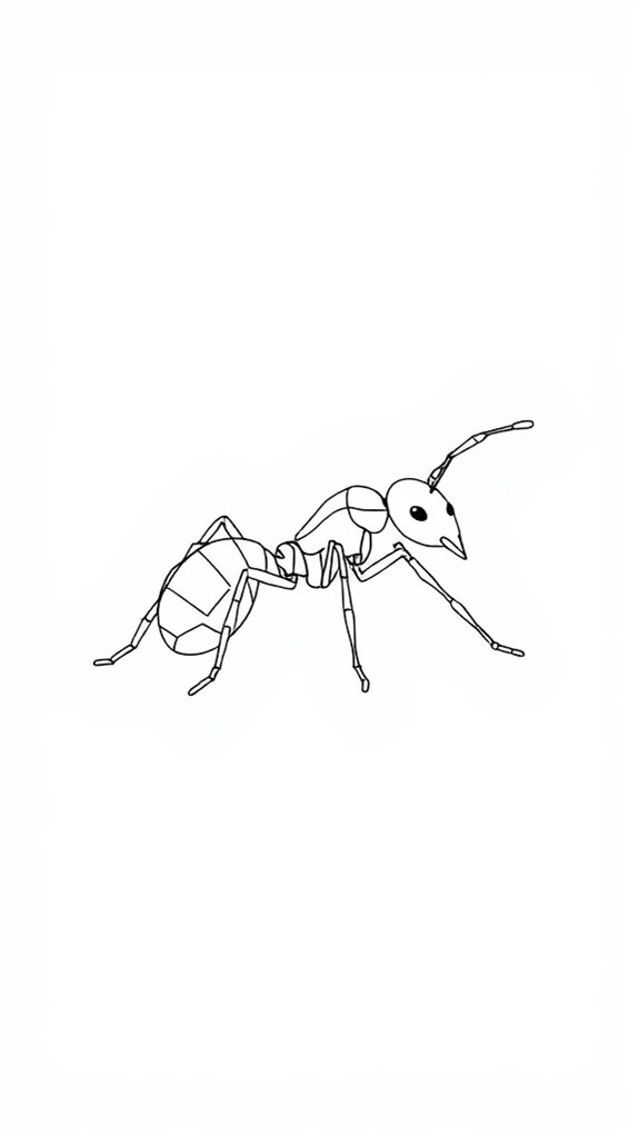 minimalistic ant illustration design